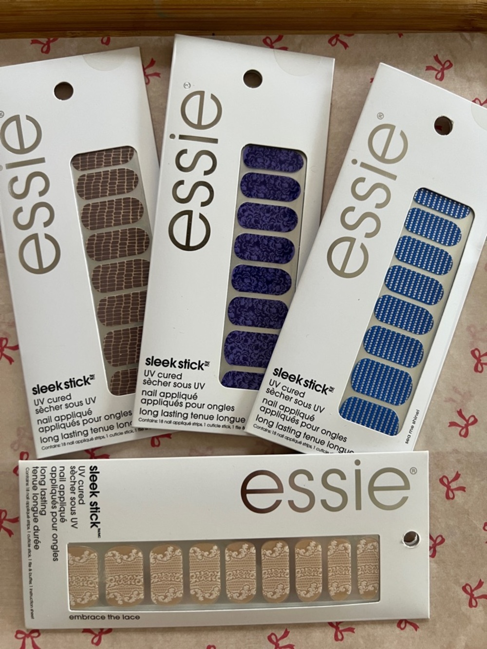 Sleek Stick UV-Cured Nail Appliqués - Blue, Purple, Beige, Brown